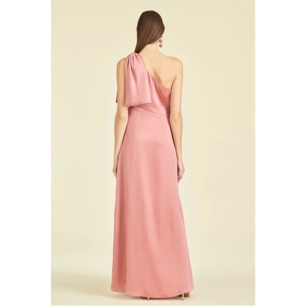 NWT‎ Sachin + Babi Chelsea One Shoulder Bow Rouge Dusty Pink Gown Dress